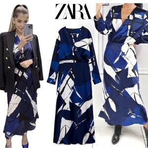 NWT Zara Abstract Printed Dress Sz. L